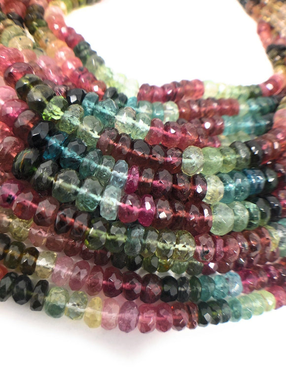Tourmaline Gemstone Beads, Natural Multi Tourmaline Beads, Jewelry Supplies, Bulk Beads, AAA+ Quality , 5.5mm - 6mm, 13.25