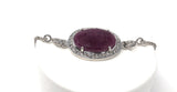 Natural Ruby Pave Diamond Bracelet , Sterling Silver Bolo Bracelet, Gemstone Bracelet, Jewelry Gifts for Her
