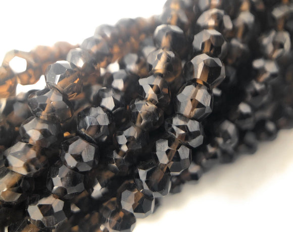 Natural Smokey Quartz Gemstone Beads, Jewelry Supplies for Jewelry Making, Wholesale Bulk Gemstone Beads, 13