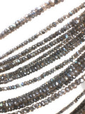 Labradorite Gemstone Beads - Shimmer Coated Labradorite Beads, Bulk Wholesale Beads for Jewelry Making, 3-4mm, 12.75" Strand