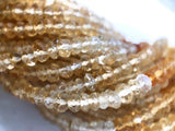 Citrine Gemstone Beads, Shaded Citrine Beads, Jewelry Supplies, Jewelry Making, Wholesale Beads, Bulk Beads, 3-4mm, 13" Strand