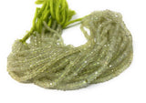 Prehnite Faceted Beads, Gemstone Beads, Bulk Wholesale Beads for Jewelry Making, Jewelry Supplies, 13" Strand