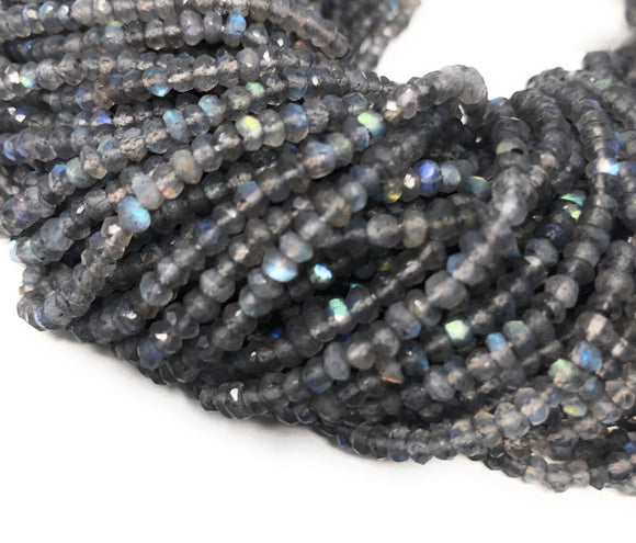 Labradorite Gemstone Beads, Bulk Wholesale Beads for Jewelry Making, Blue Flash Labradorite Beads , 3.5-4mm , 13.25