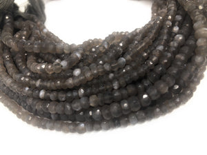 Gray Moonstone Beads, Gemstone Beads, Jewelry Supplies, Jewelry Making, Wholesale Beads, Bulk Beads, 13.5" Strand