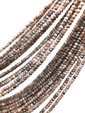 Natural Peach Moonstone Beads - Shimmer Coated, Gemstone Beads, Jewelry Supplies, Wholesale Beads, Bulk Beads , 3.5- 4.5mm, 13" Strand