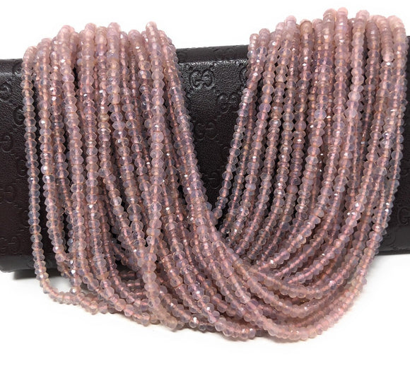 Pink / Purple Chalcedony Beads, Gemstone Beads, Jewelry Supplies for Jewelry Making, Wholesale Beads, Bulk Beads, 3.5- 4.5mm, 13