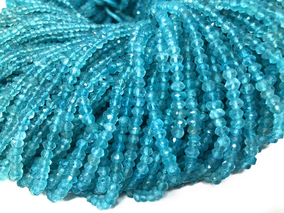 Natural Apatite Gemstone Beads, Genuine Gemstone Wholesale Jewelry Supplies for Jewelry Making, AAA Quality, 3-4mm, 13
