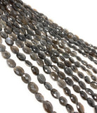 Gray Moonstone Beads, Gemstone Beads, Jewelry Supplies, Jewelry Making, Wholesale Beads, Bulk Beads, 11x9mm - 14x10mm, 10" Strand