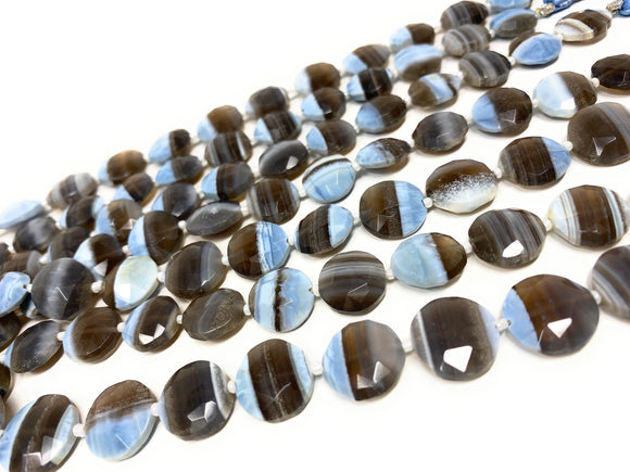 Natural Blue Opal Gemstone Beads, Jewelry Supplies for Jewelry Making, Wholesale Beads, Bulk Beads, 13-15mm, 8