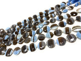 Natural Blue Opal Gemstone Beads, Jewelry Supplies for Jewelry Making, Wholesale Beads, Bulk Beads, 13-15mm, 8" Strand