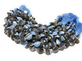 Natural Blue Opal Gemstone Beads, Jewelry Supplies for Jewelry Making, Wholesale Beads, Bulk Beads, 13-15mm, 8" Strand