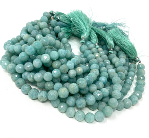 Amazonite Gemstone Beads, Jewelry Supplies forJewelry Making, Wholesale Beads, Bulk Beads, 8-10mm, 10" Strand