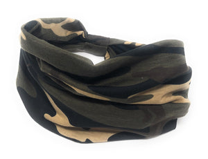 Extra Wide Camouflage Boho Headband, Cotton Turban Headwrap for Women, Sports Yoga Headband, Bandana Headband, Scrunchy Headband