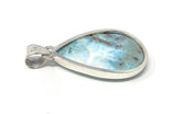 Larimar Pendant, Gemstone Pendant, Bohemian Jewelry, Sterling Silver Pendant, Natural Gemstone Pendant, 48.5 x 22.75mm