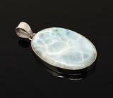 Larimar Pendant, Gemstone Pendant, Larimar, Sterling Silver Bohemian Jewelry, Natural Gemstone Pendant, 53x28.15mm