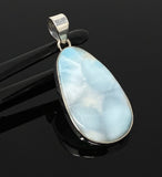 Larimar Pendant, Gemstone Pendant, Bohemian Jewelry, Sterling Silver Pendant, Natural Gemstone Pendant, 53.75 X 28.15mm