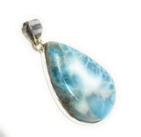 Larimar Pendant, Gemstone Pendant, Bohemian Jewelry, Sterling Silver Pendant, Natural Gemstone Pendant, 51.75mm X 26.85mm