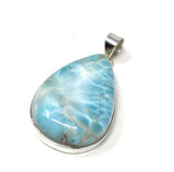 Larimar Pendant, Gemstone Pendant, Bohemian Jewelry, Sterling Silver Pendant, Natural Gemstone Pendant, 51.75mm X 26.85mm