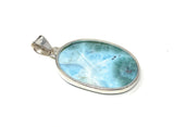 Larimar Pendant, Gemstone Pendant, Sterling Silver Pendant, Bohemian Jewelry, Natural Gemstone Pendant, 49.6 X 26mm