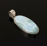 Larimar Pendant, Gemstone Pendant, Sterling Silver Pendant, Bohemian Jewelry, Natural Gemstone Pendant, 48.25 X 19.5mm