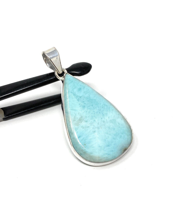 Larimar Pendant, Gemstone Pendant, Bohemian Jewelry, Sterling Silver Pendant, Natural Gemstone Pendant, 54x27.25mm