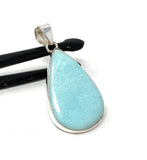 Larimar Pendant, Gemstone Pendant, Bohemian Jewelry, Sterling Silver Pendant, Natural Gemstone Pendant, 50.45 x 24mm