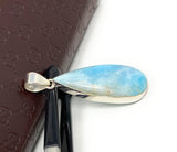 Larimar Pendant, Gemstone Pendant, Bohemian Jewelry, Sterling Silver Pendant, Natural Gemstone Pendant, 51.75 x 17.5mm