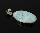 Larimar Pendant, Gemstone Pendant, Sterling Silver Pendant, Bohemian Jewelry, Natural Gemstone Pendant, 50mm X 24.35mm