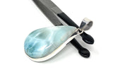 Larimar Pendant, Gemstone Pendant, Bohemian Jewelry, Sterling Silver Pendant, Natural Gemstone Pendant, 54.75mm X 26.75mm