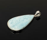 Larimar Pendant, Gemstone Pendant, Bohemian Jewelry, Sterling Silver Pendant, Natural Gemstone Pendant, 64.85 X 30.35mm