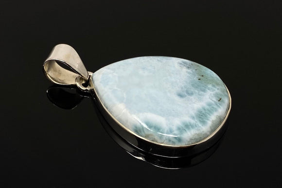 Larimar Pendant, Gemstone Pendant, Bohemian Jewelry, Sterling Silver Pendant, Natural Gemstone Pendant, 46mm X 26.75mm