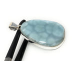 Larimar Pendant, Gemstone Pendant, Sterling Silver Pendant, Bohemian Jewelry, Natural Gemstone Pendant, 54.5x28.6mm