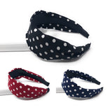 Wide Polka Dot Headband for Girls, Vintage Style Hairband, Gifts for Girls, Back to School, Adult Headband