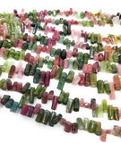 Natural Tourmaline Side Drilled Stick Beads, Gemstone Beads, Natural Tourmaline Beads, Jewelry Supplies, Wholesale Bulk Beads, 8" Strand