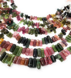 Natural Tourmaline Side Drilled Stick Beads, Gemstone Beads, Natural Tourmaline Beads, AAA+ Quality Wholesale Bulk Beads, 8" Strand