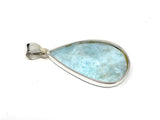 Larimar Pendant, Gemstone Pendant, Bohemian Jewelry, Sterling Silver Pendant, Natural Gemstone Pendant, 58.2mm X 28.35mm