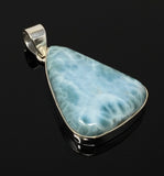 Natural Gemstone Larimar Pendant, Sterling Silver Jewelry, Dominican Republic Pendant at Wholesale Price, Gifts for Her, 49mm X 28mm