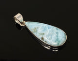 Larimar Pendant, Gemstone Pendant, Bohemian Jewelry, Sterling Silver Pendant, Natural Gemstone Pendant, 53mm x 19.5mm