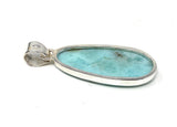 Larimar Pendant, Gemstone Pendant, Bohemian Jewelry, Sterling Silver Pendant, Natural Gemstone Pendant, 53mm X 18mm