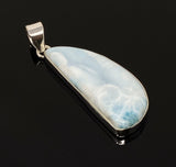 Larimar Pendant, Gemstone Pendant, Bohemian Jewelry, Sterling Silver Pendant, Natural Gemstone Pendant, 57 X 18.75mm