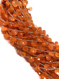 Carnelian Gemstone Beads, Natural Carnelian Briolette Beads, Jewelry Supplies for Jewelry Making, Bulk Wholesale Beads, 8" Strand