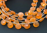 Carnelian Gemstone Beads, Natural Carnelian Briolette Beads, Jewelry Supplies for Jewelry Making, Bulk Wholesale Beads, 8" Strand