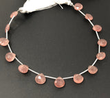 Strawberry Quartz Beads, Gemstone Beads, Jewelry Supplies for Jewelry Making, Wholesale Bulk Beads, 8" Strand