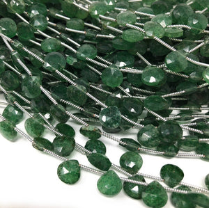 Green Strawberry Quartz Beads, Gemstone Beads, Jewelry Supplies for Jewelry Making, Wholesale Bulk Beads, 8" Strand