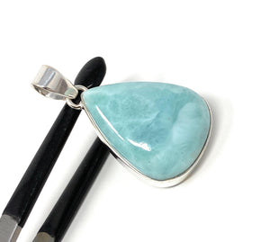 Larimar Pendant, Gemstone Pendant, Bohemian Jewelry, Sterling Silver Pendant, Natural Gemstone Pendant, 42.35 x 23.5mm