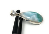 Larimar Pendant, Gemstone Pendant, Bohemian Jewelry, Sterling Silver Pendant, Natural Gemstone Pendant, 48mm x 20mm