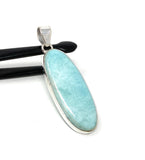 Natural Larimar Pendant, Sterling Silver Gemstone Jewelry, Wholesale DIY Pendants Jewelry Supplies, Gifts for Her, 57mm X 18.5mm