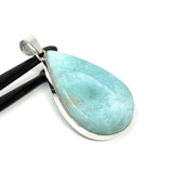 Larimar Pendant, Gemstone Pendant, Bohemian Jewelry, Sterling Silver Pendant, Natural Gemstone Pendant, 62mm x 34.35mm