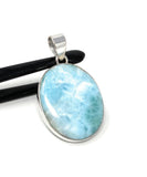 Natural Larimar Pendant, Sterling Silver Gemstone Jewelry, Wholesale DIY Pendants Jewelry Supplies, Gifts for Her, 45mm X 28.10mm