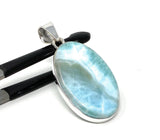 Natural Larimar Pendant, Sterling Silver Gemstone Jewelry, Wholesale DIY Pendants Jewelry Supplies, Gifts for Her, 49mm X 23.35mm